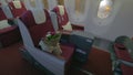 Jet airplane interior view first class