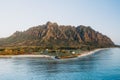 Wide shot of kualoa ranch in hawaii USA Royalty Free Stock Photo