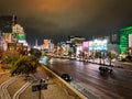 Wide Shot of Las Vegas Strip at Night Royalty Free Stock Photo