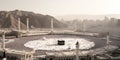 A wide shot photo of hajj generative AI