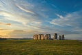 Wide Shot of Stonehenge in Early Morning Light with No People
