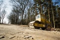 Wide shot of the vintage road roller Royalty Free Stock Photo