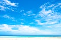 Wide sky with clouds over turquoise sea, Fiji Royalty Free Stock Photo