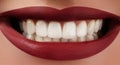 Wide smile of young beautiful woman, perfect healthy white teeth. Dental whitening, ortodont, care tooth and wellness