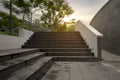 Wide staircase in the park