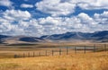 A wide steppe with yellow grass on the Ukok plateau