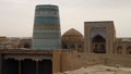 A somber day at a temple in Xiva, Uzbekistan