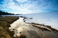 Wide stream in the spring . Siberia, Yugra. Royalty Free Stock Photo