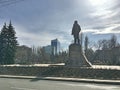 Wide streets of Donetsk. Monuments and attractions. High-rise buildings and skyscrapers.