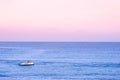 Wide summer tropical seascape pink tone Sunset or sunrise sky in Samui with Jet Ski