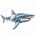 Realistic Lifelike Large Shark Sculpture On White Background