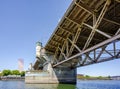 Burnside Bridge with buscle mechanism on Willamette River