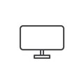 Wide TV display line icon