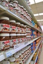 Wide Variety of Breadspread on Supermarket Shelf