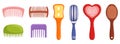 Wide Variety Of Hair Brushes For Different Hair Types And Styles. Includes Detangling, Round, Paddle, And Styling Royalty Free Stock Photo