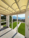 Wide veranda of a modern house Royalty Free Stock Photo