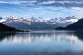 Wide view of Alaska Glacier bay landscape during late summer Royalty Free Stock Photo