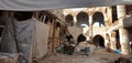 Wide view of ancient leathers tannery in Fez Royalty Free Stock Photo