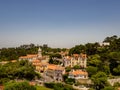 Wide view of the architecture and streets of Sintra, Portugal.