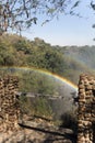 Wide view background landscape , Rainbow of Victoria Falls , Zambia Royalty Free Stock Photo