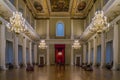 A wide view of the banqueting hall at the Banqueting House in London