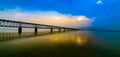 Wide view of beautiful Godavari river in Rajahmundry, Andhrapradesh, India