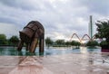 Wide view of the clisol that was used in the elaboration of cast iron. It is in the foundry park of Monterrey Mexico.