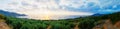 Wide view of a Cretan landscape, island of Crete, Greece Royalty Free Stock Photo