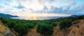 Wide view of a Cretan landscape, island of Crete, Greece Royalty Free Stock Photo