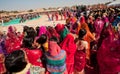 Wide view of the crowd of women waiting for the presentation on the festival