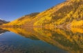Wide View of Crystal Lake Colorado Yellow Aspen Royalty Free Stock Photo