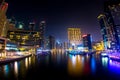 Wide View Of The Dubai Marina At Night Royalty Free Stock Photo
