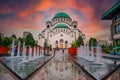 Saint Sava cathedral at dusk in Belgrad Royalty Free Stock Photo