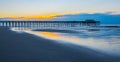 Sunrise over the Myrtle Beach Fishing Pier Royalty Free Stock Photo