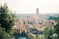 View from above on the city of Verona