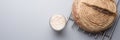 Wide view image of active sourdough yeast in a glass jar