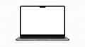 Wide View Laptop with Notch Screen Mockup Responsive Web Design Template Royalty Free Stock Photo