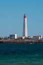 Wide view Lighthouse on Culatra Island in Ria Formosa Royalty Free Stock Photo