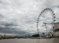 Wide view, London Eye from Westminster pier, London, England, UK Royalty Free Stock Photo