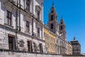 Wide angle view of the Mafra National Palace. The monument includes a convent and a basilica in baroque style