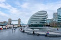 Wide view of More London from the Scoop, a business and tourist destination next to the River Thames