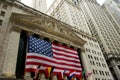 Wide view of New York Stock Exchange on Wall Street Royalty Free Stock Photo