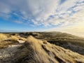 Wide view over intact nature in the middle of sand dunes