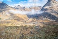 Aerial view of Bernina Valley in Switzerland