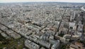 Wide view of Paris in France from Eiffel Tower Royalty Free Stock Photo