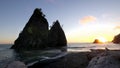 Wide view of rialto beach during sunset in the olympic national park Royalty Free Stock Photo