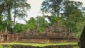 Wide view of the ruins of banteay srei temple in angkor