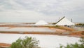 wide view of the salt ponds and stockpile at port hedland Royalty Free Stock Photo