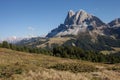 Wide view on the Sass de Putia group in the Italian Dolomites area Royalty Free Stock Photo