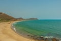 Wide view of seashore from the viewpoint, Kailashgiri, Visakhapatnam, Andhra Pradesh, March 05 2017 Royalty Free Stock Photo